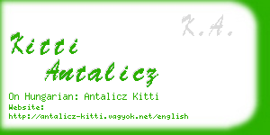 kitti antalicz business card